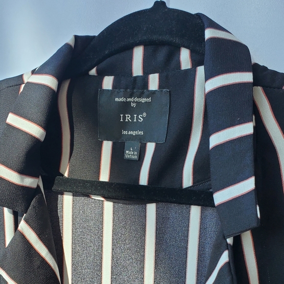 Black Cardigan with White Stripes - Picture 3 of 3